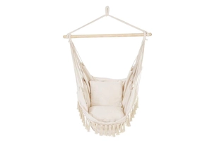 Hammock Chair with Fringe and Pillows - image 2